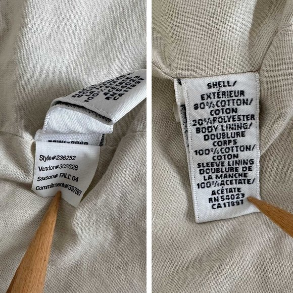 Banana Republic cream cotton Utility Biker Jacket Bomber SS04 - Picture 8 of 8